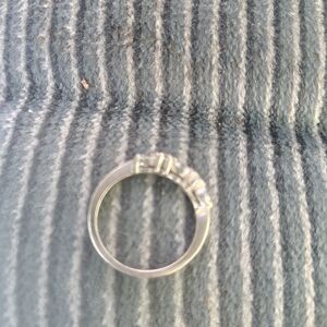 Elegant White Gold Ring with Clear Stones